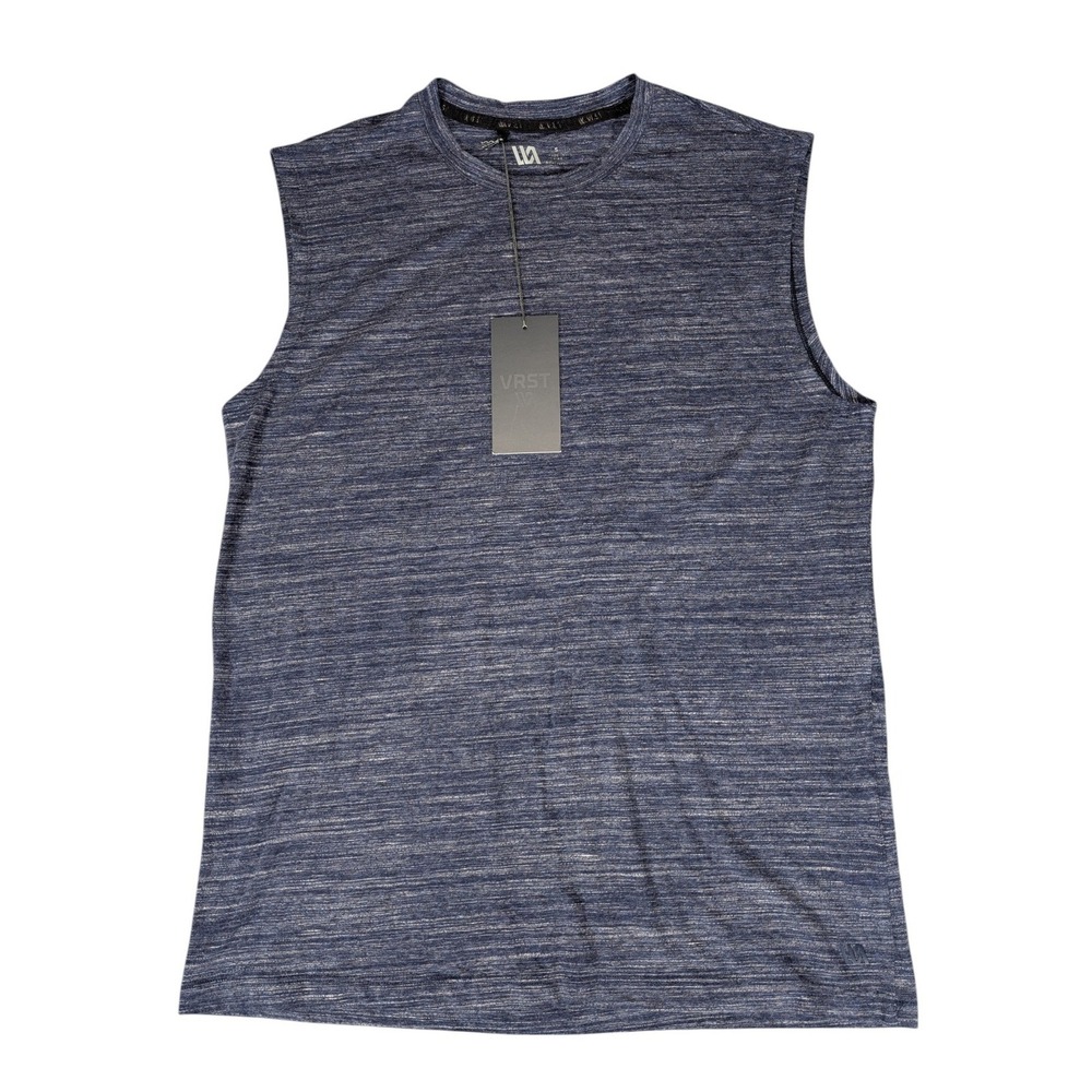 VRST Mens Muscle Tee Sleeveless Shirt Heathered Navy Blue Small NWT